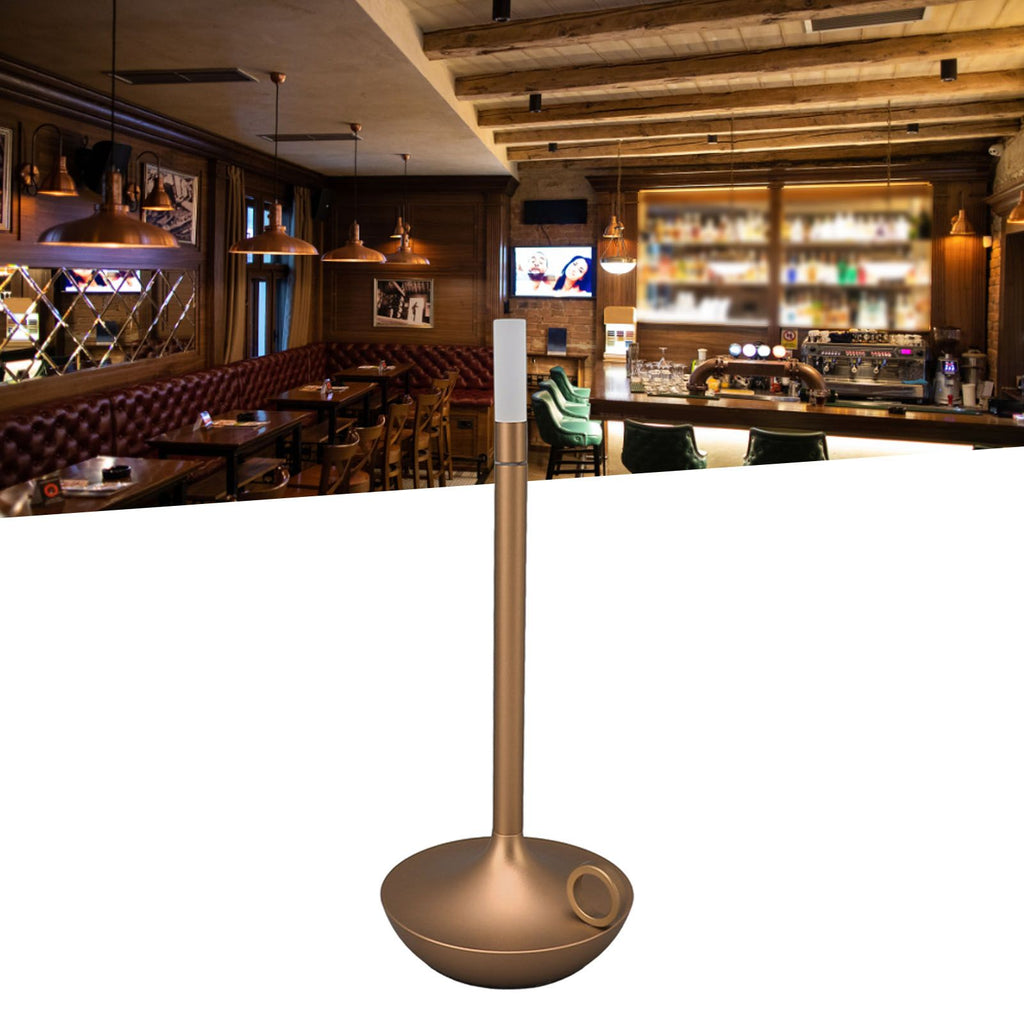 Cordless Table Lamp Innovative Candle Shape 3 Levels Brightness Dimmable Rechargeable LED Desk Lamp Gold