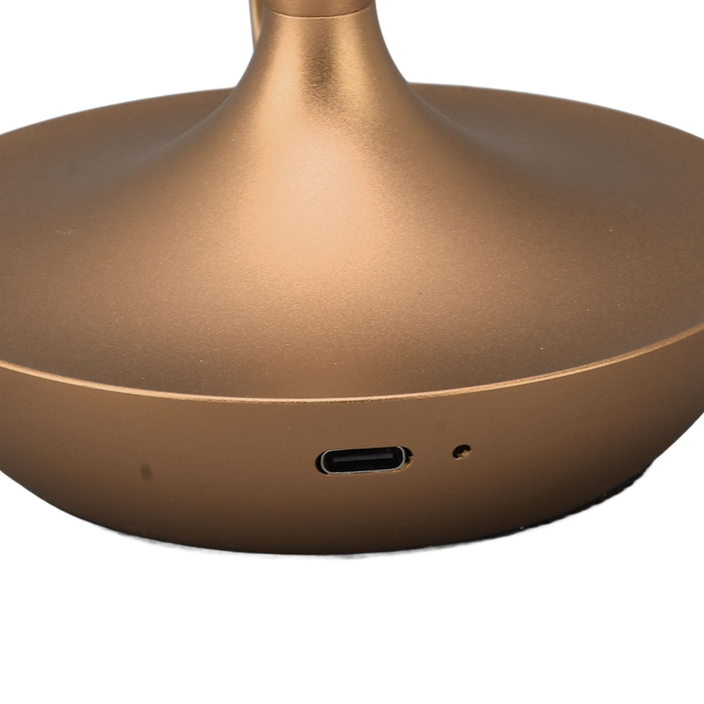Cordless Table Lamp Innovative Candle Shape 3 Levels Brightness Dimmable Rechargeable LED Desk Lamp Gold
