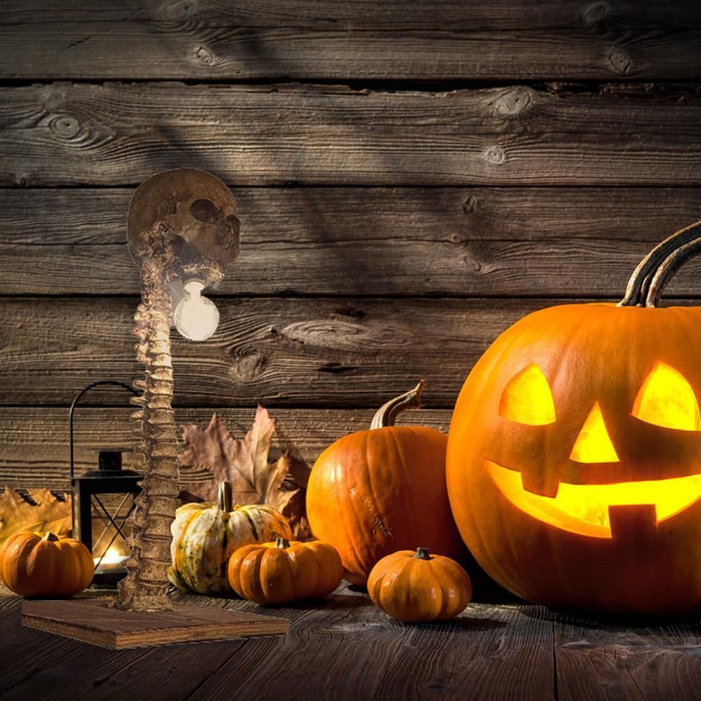 Skeleton Lamp Halloween 3D LED Skeleton Lamp Haunted House Ornament Prop Gifts for Birthday