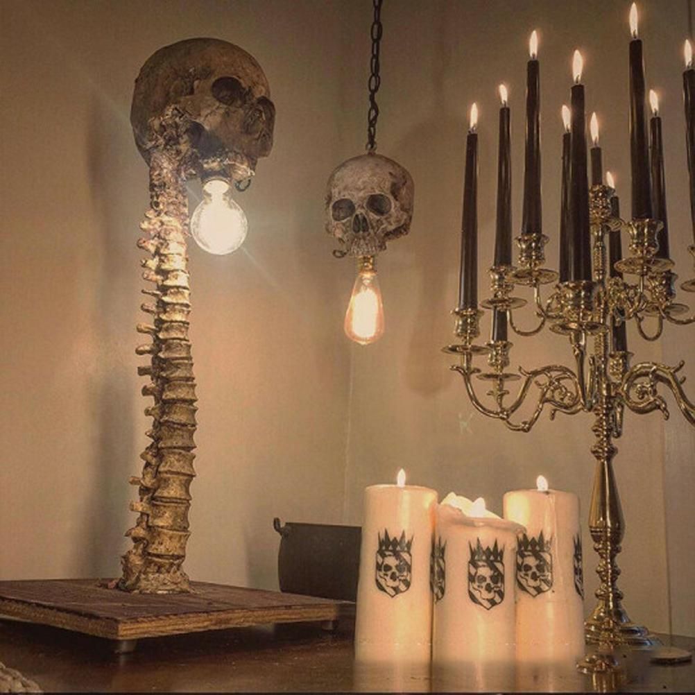Skeleton Lamp Halloween 3D LED Skeleton Lamp Haunted House Ornament Prop Gifts for Birthday