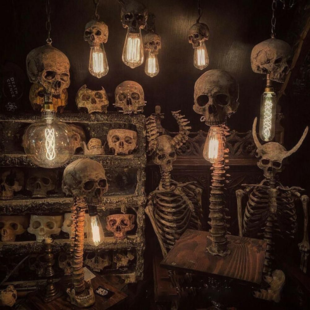 Skeleton Lamp Halloween 3D LED Skeleton Lamp Haunted House Ornament Prop Gifts for Birthday