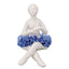 Ballerina Statue Beautiful Relaxed Mood Delicate Ceramic Ballet Dancer Figurine with Blue Dress for Home Tabletop Decoration