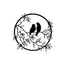 Metal Wall Art Bird on Branch Round Wall Art Bird Sign Wall Silhouette Bird Iron Artwork Hanging for Living Room Office