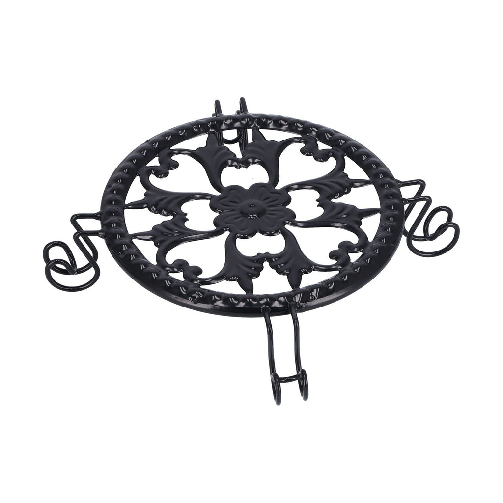 Flower Pot Stand Black Elegant Light Weight Stable Wrought Iron Plant Riser for Living Room Balcony Office