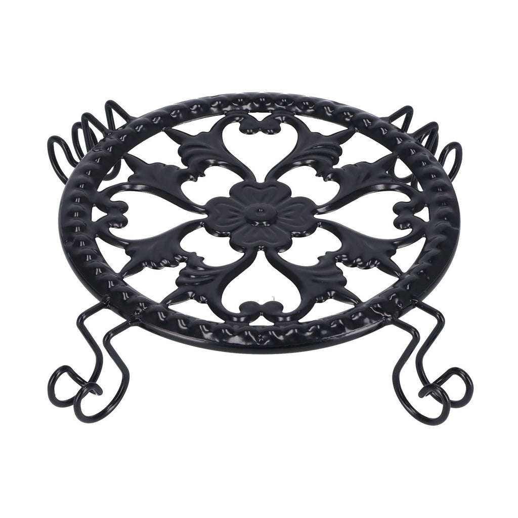 Flower Pot Stand Black Elegant Light Weight Stable Wrought Iron Plant Riser for Living Room Balcony Office