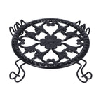 Flower Pot Stand Black Elegant Light Weight Stable Wrought Iron Plant Riser for Living Room Balcony Office