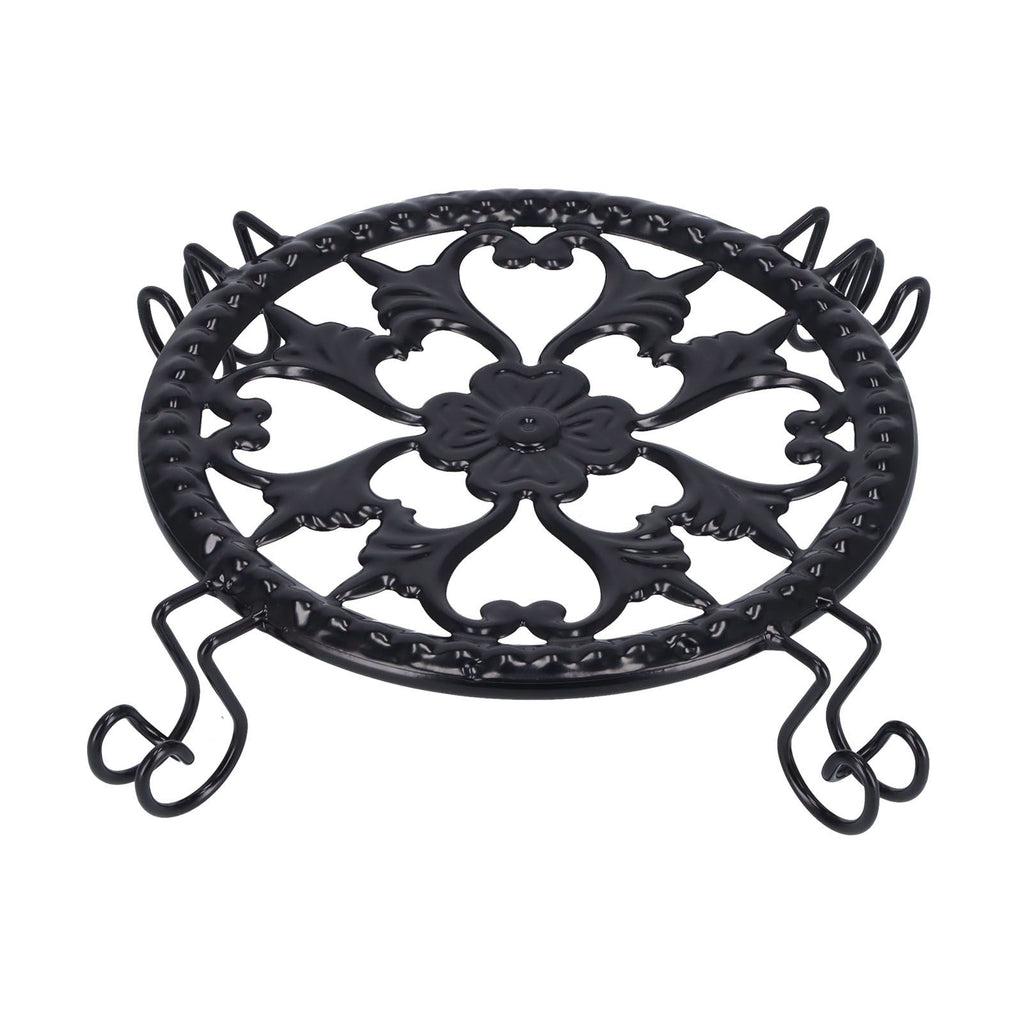 Flower Pot Stand Black Elegant Light Weight Stable Wrought Iron Plant Riser for Living Room Balcony Office