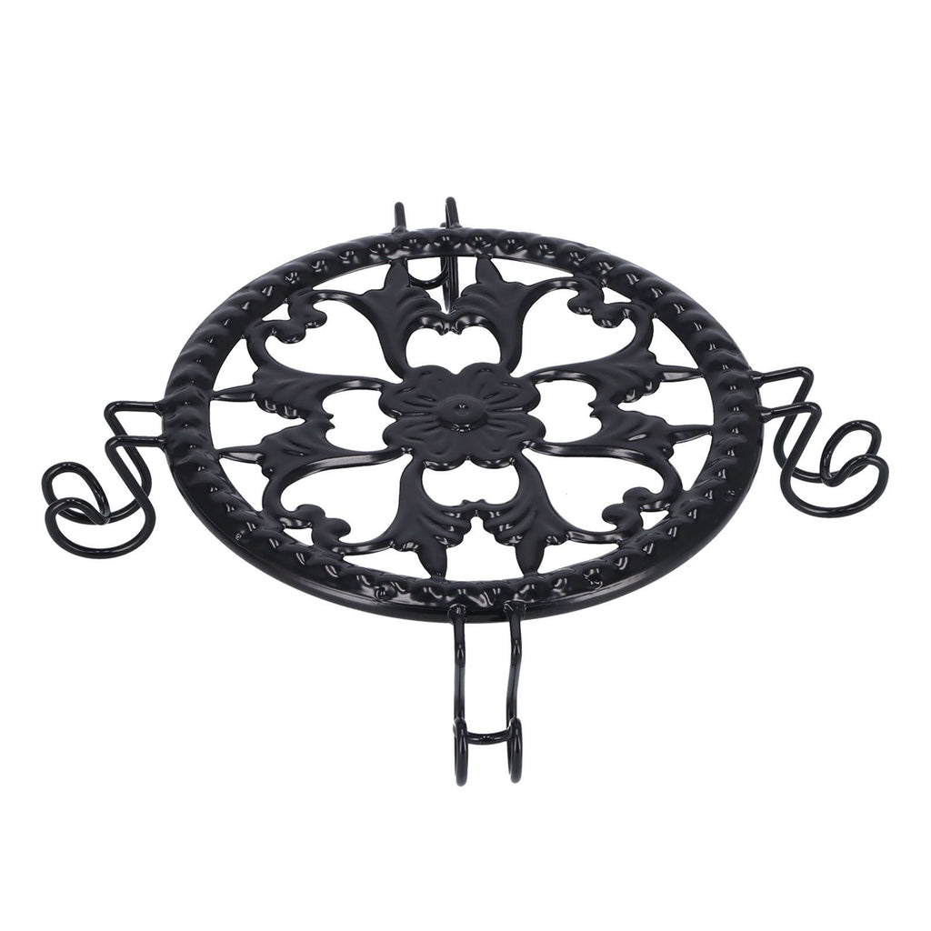 Flower Pot Stand Black Elegant Light Weight Stable Wrought Iron Plant Riser for Living Room Balcony Office