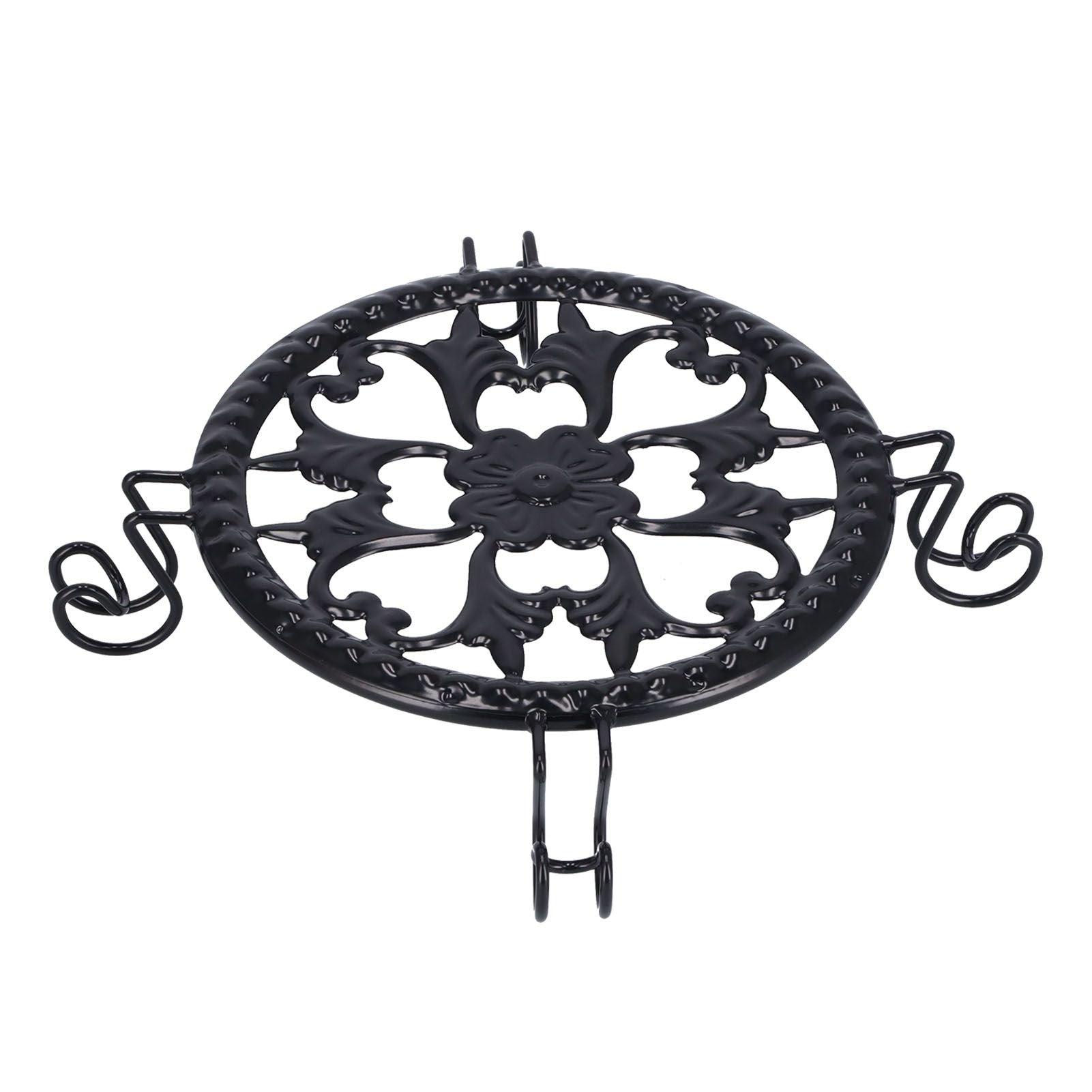 Flower Pot Stand Black Elegant Light Weight Stable Wrought Iron Plant Riser for Living Room Balcony Office