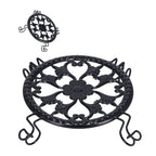 Flower Pot Stand Black Elegant Light Weight Stable Wrought Iron Plant Riser for Living Room Balcony Office