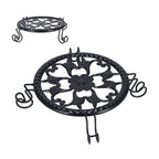 Flower Pot Stand Black Elegant Light Weight Stable Wrought Iron Plant Riser for Living Room Balcony Office