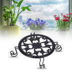 Flower Pot Stand Black Elegant Light Weight Stable Wrought Iron Plant Riser for Living Room Balcony Office