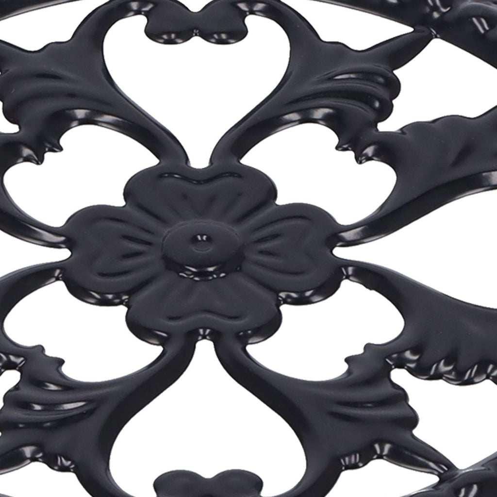 Flower Pot Stand Black Elegant Light Weight Stable Wrought Iron Plant Riser for Living Room Balcony Office