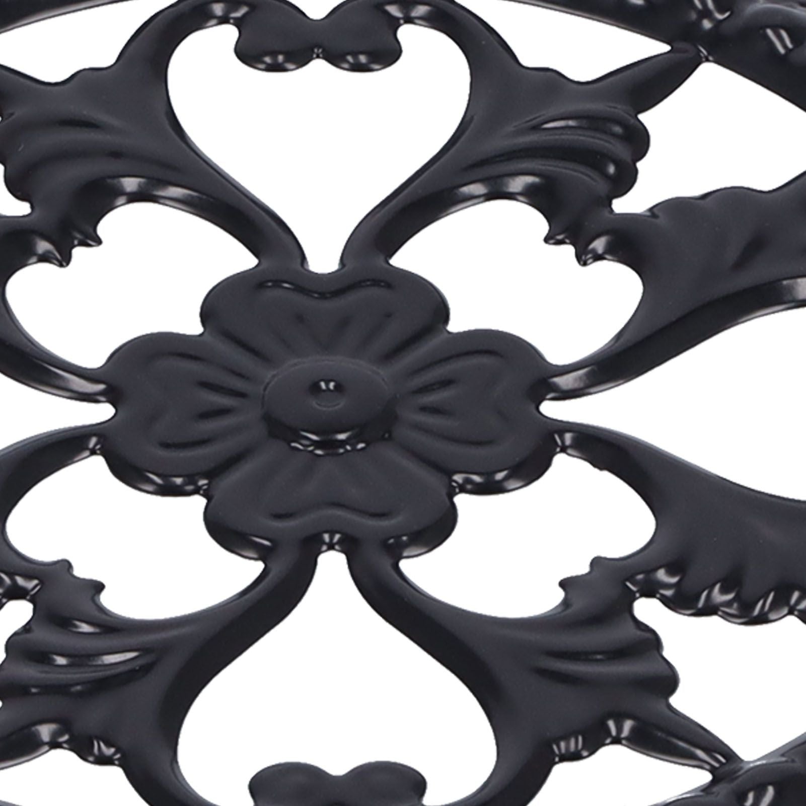 Flower Pot Stand Black Elegant Light Weight Stable Wrought Iron Plant Riser for Living Room Balcony Office