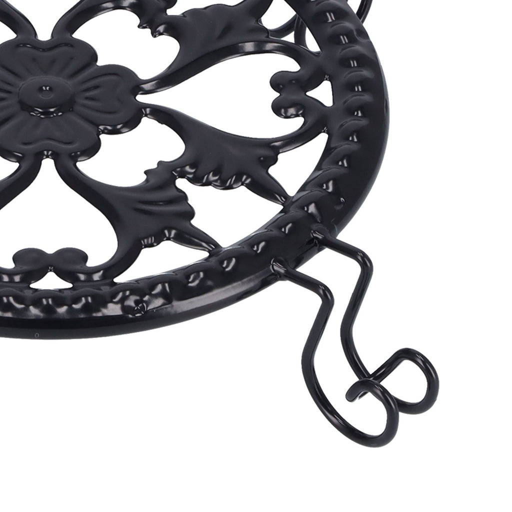 Flower Pot Stand Black Elegant Light Weight Stable Wrought Iron Plant Riser for Living Room Balcony Office