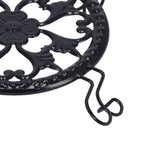 Flower Pot Stand Black Elegant Light Weight Stable Wrought Iron Plant Riser for Living Room Balcony Office