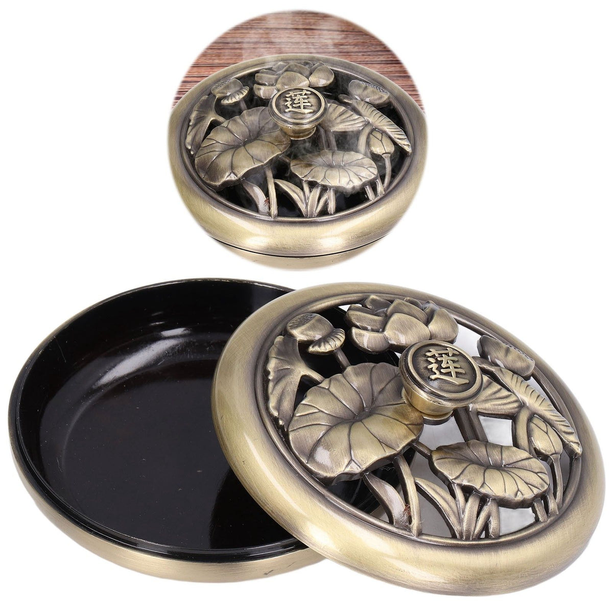 Coil Incense Burner Tray Vintage Incense Bowl Holder Metal Alloy for Living Room Bedroom Office368