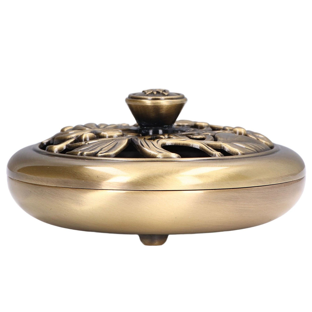Coil Incense Burner Tray Vintage Incense Bowl Holder Metal Alloy for Living Room Bedroom Office367