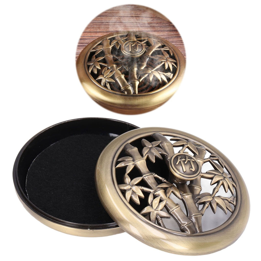 Coil Incense Burner Tray Vintage Incense Bowl Holder Metal Alloy for Living Room Bedroom Office366