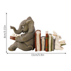 Elephant and Rabbit Statue Bookend Figurines Ornaments Resin Animal Figurines Decor for Home Decorations
