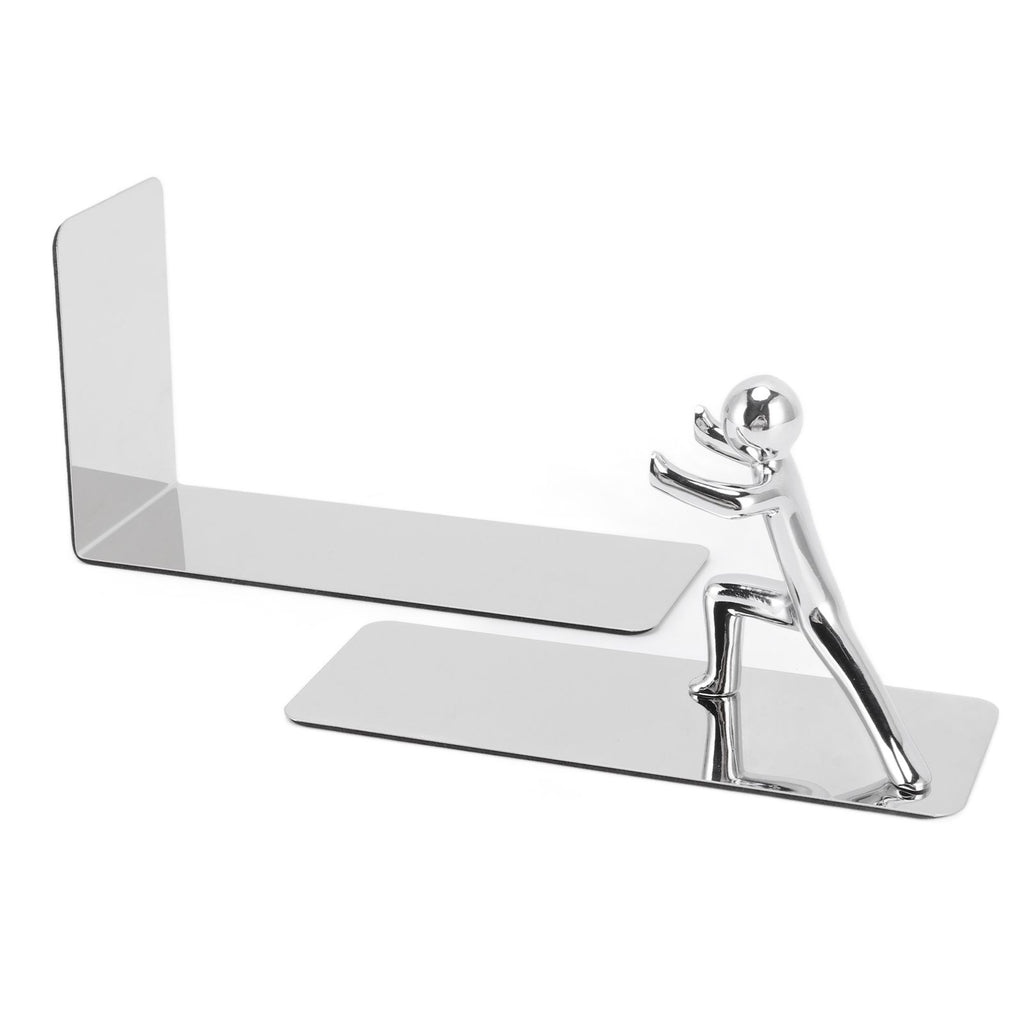 Metal Bookends Kung Fu Man Design Durable Rustproof Metal High Stability Book Ends for Home Office Library