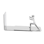 Metal Bookends Kung Fu Man Design Durable Rustproof Metal High Stability Book Ends for Home Office Library