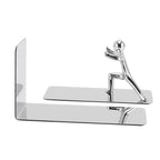 Metal Bookends Kung Fu Man Design Durable Rustproof Metal High Stability Book Ends for Home Office Library