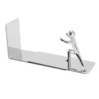 Metal Bookends Kung Fu Man Design Durable Rustproof Metal High Stability Book Ends for Home Office Library