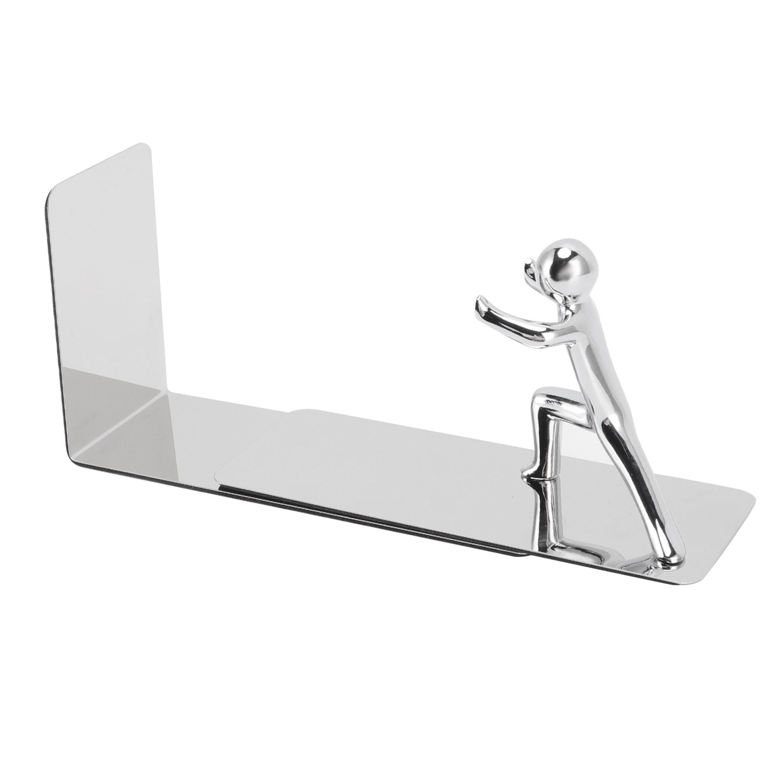 Metal Bookends Kung Fu Man Design Durable Rustproof Metal High Stability Book Ends for Home Office Library