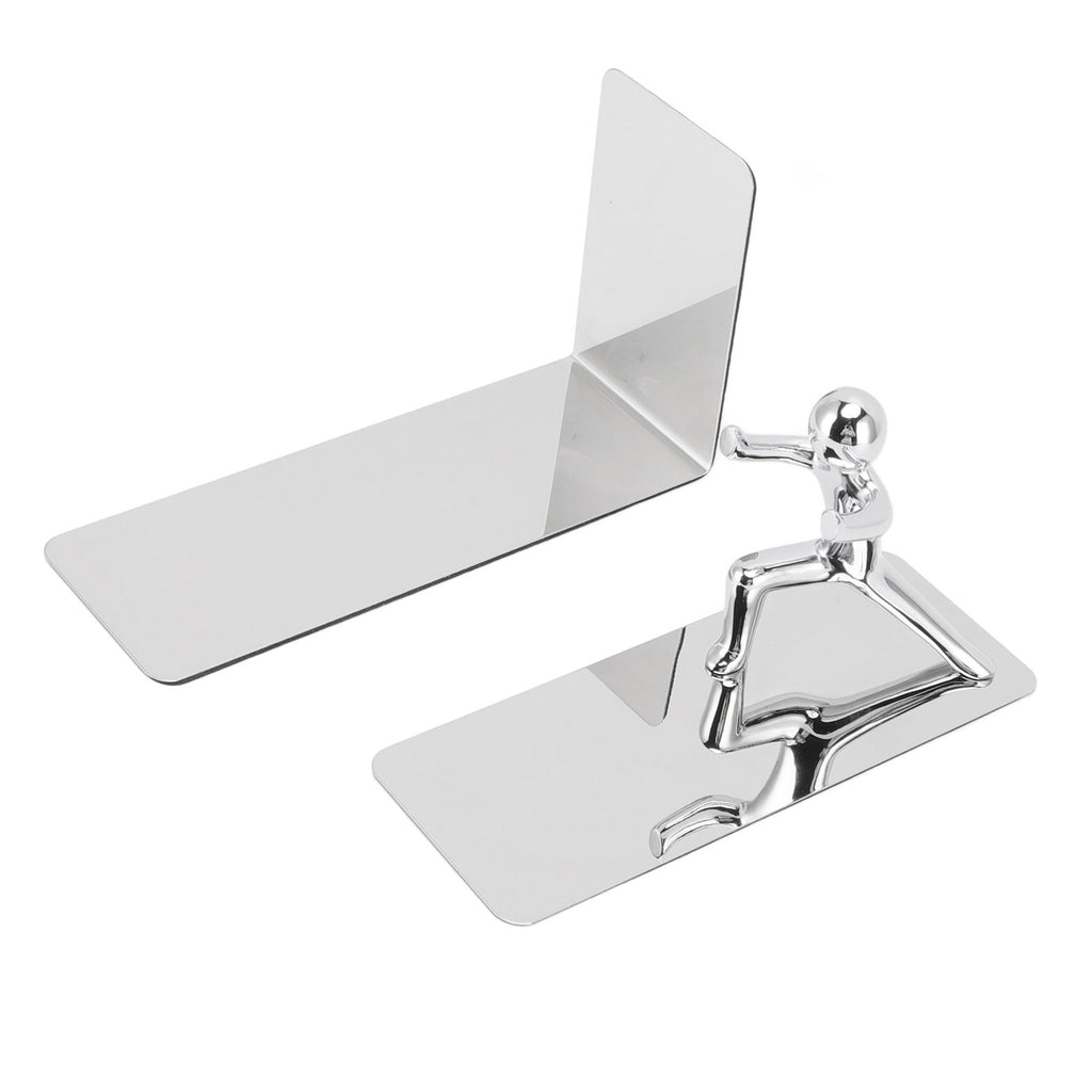 Metal Bookends Kung Fu Man Design Durable Rustproof Metal High Stability Book Ends for Home Office Library