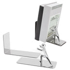 Metal Bookends Kung Fu Man Design Durable Rustproof Metal High Stability Book Ends for Home Office Library