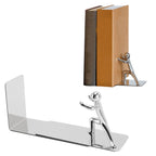 Metal Bookends Kung Fu Man Design Durable Rustproof Metal High Stability Book Ends for Home Office Library