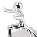 Metal Bookends Kung Fu Man Design Durable Rustproof Metal High Stability Book Ends for Home Office Library