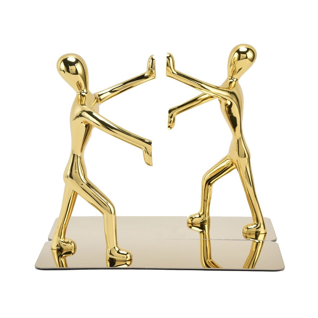 Stainless Steel Man Bookends Prevent Slipping Kung Fu Man Bookends for Home Decoration for Home Office