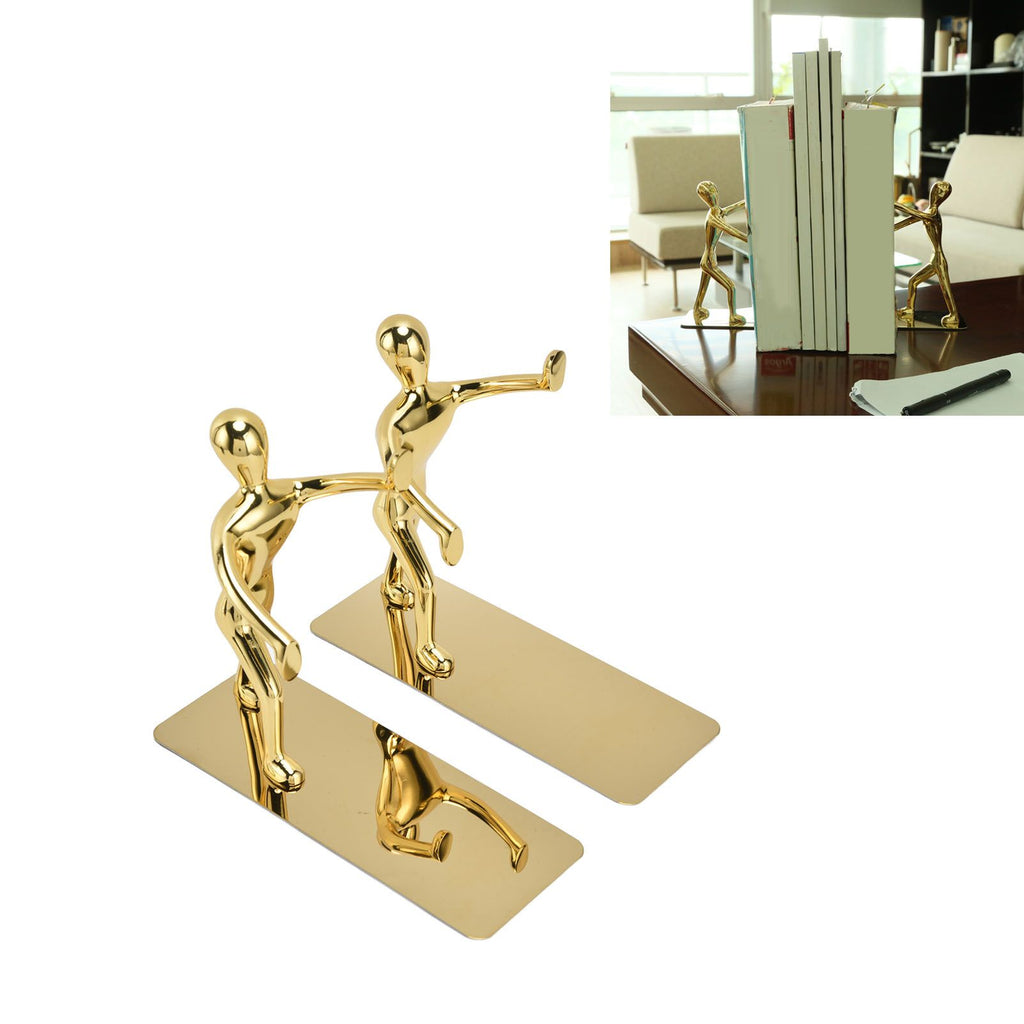 Stainless Steel Man Bookends Prevent Slipping Kung Fu Man Bookends for Home Decoration for Home Office