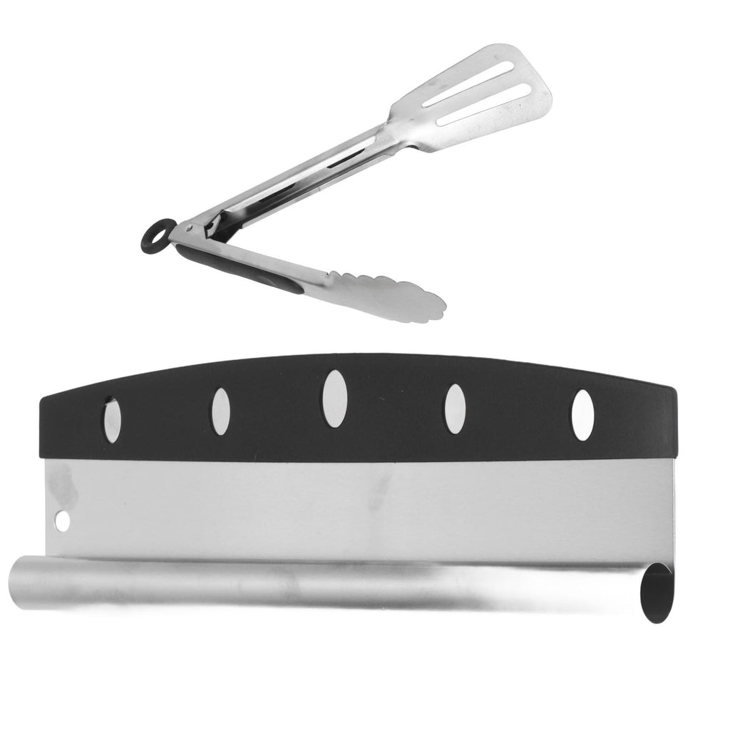 Stainless Steel Sharp-edged Pizza Rocker w/ Tongs