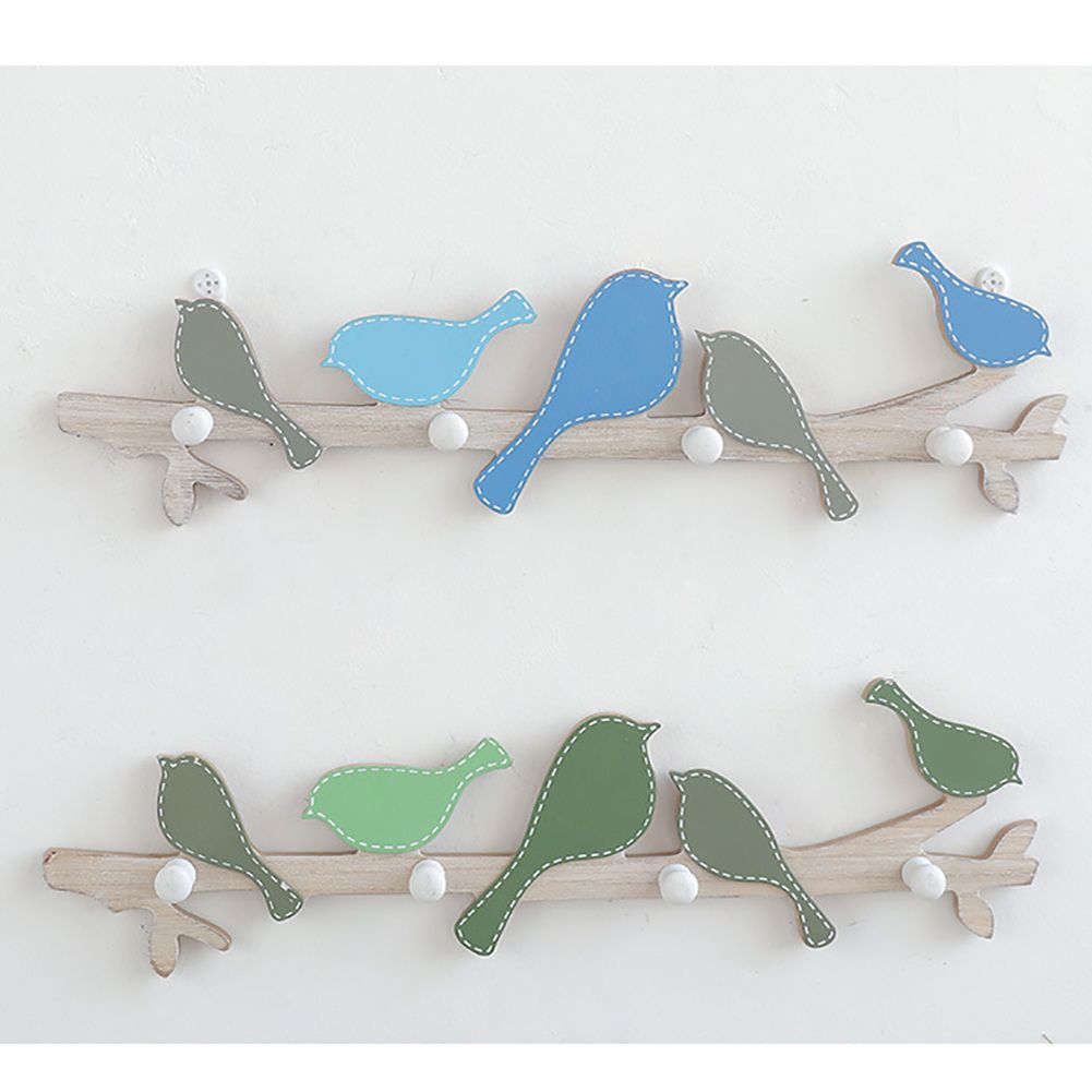 Wooden Wall Mounted Bird Hooks Wall Decoration Wall Hanging Clothes Hook