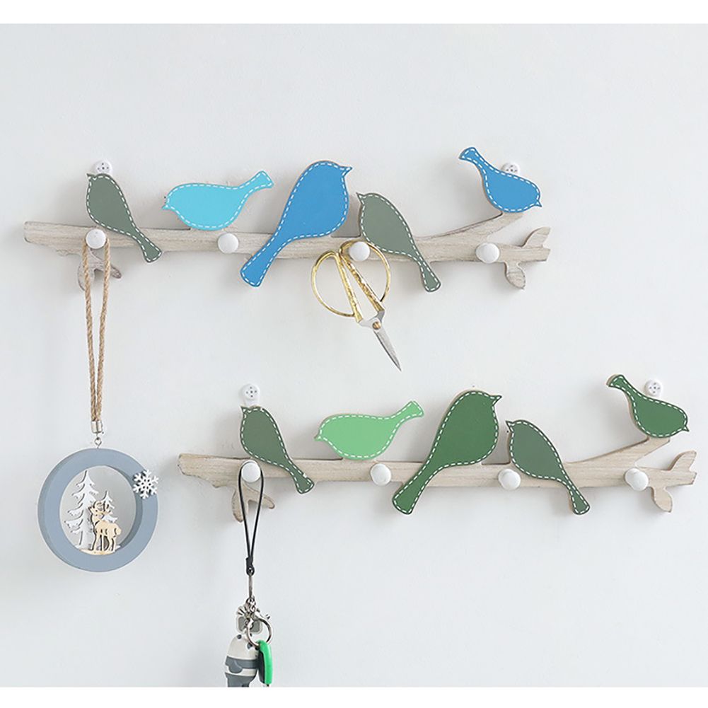 Wooden Wall Mounted Bird Hooks Wall Decoration Wall Hanging Clothes Hook
