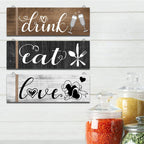 3Pcs Wall Decor Wooden Hanging Wall Sign Wooden Wall Art for Home Kitchen Dining Room Restaurant