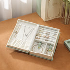 Jewellery Box Leather Jewelry Storage Case Large Capacity Portable for Earring Necklace