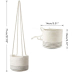 Hanging Plant Pot Holder Braided Plant Basket Indoor Flower Pot Plant Holder Hanging Cotton Rope Plant Storage Organiser