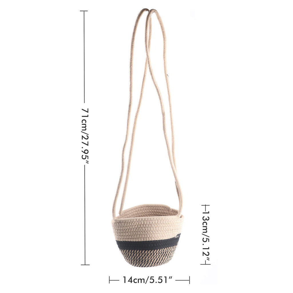 Hanging Plant Pot Holder Braided Plant Basket Indoor Flower Pot Plant Holder Hanging Cotton Rope Plant Storage Organiser