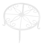 Single Layer Iron Plant Stand Floor Standing Simple Low Plant Pot Stand Balcony Living Room Flower Pot Shelf 22x22x12cm / 8.7x8.7x4.7in White