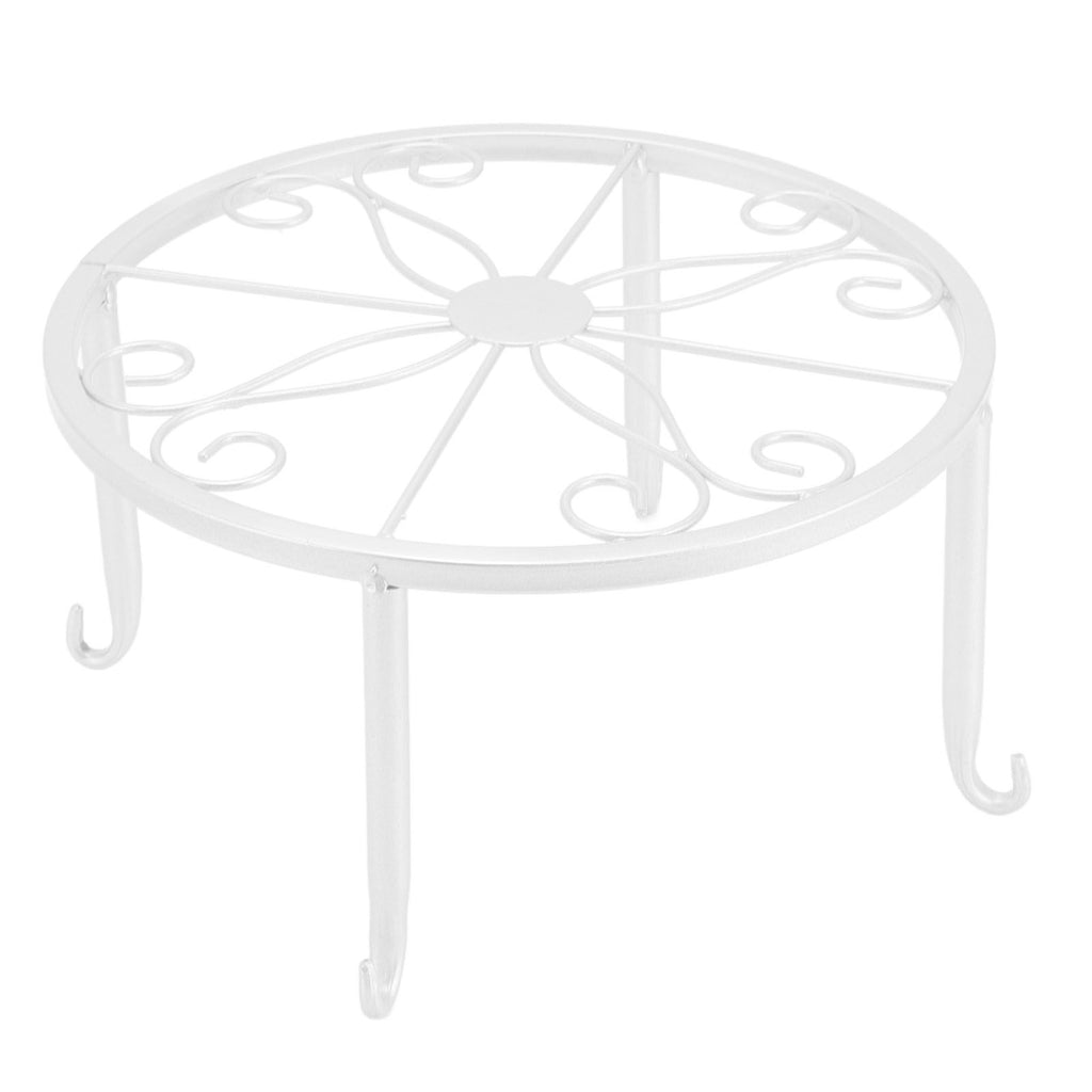 Single Layer Iron Plant Stand Floor Standing Simple Low Plant Pot Stand Balcony Living Room Flower Pot Shelf 22x22x12cm / 8.7x8.7x4.7in White