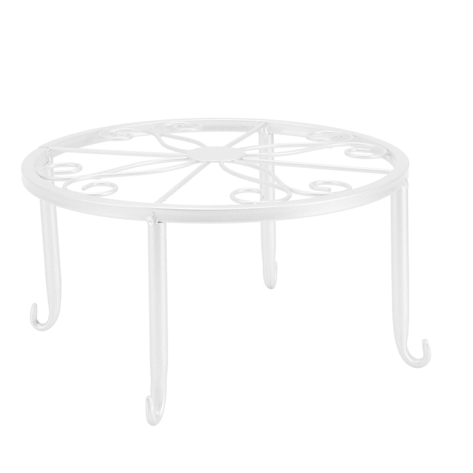 Single Layer Iron Plant Stand Floor Standing Simple Low Plant Pot Stand Balcony Living Room Flower Pot Shelf 22x22x12cm / 8.7x8.7x4.7in White