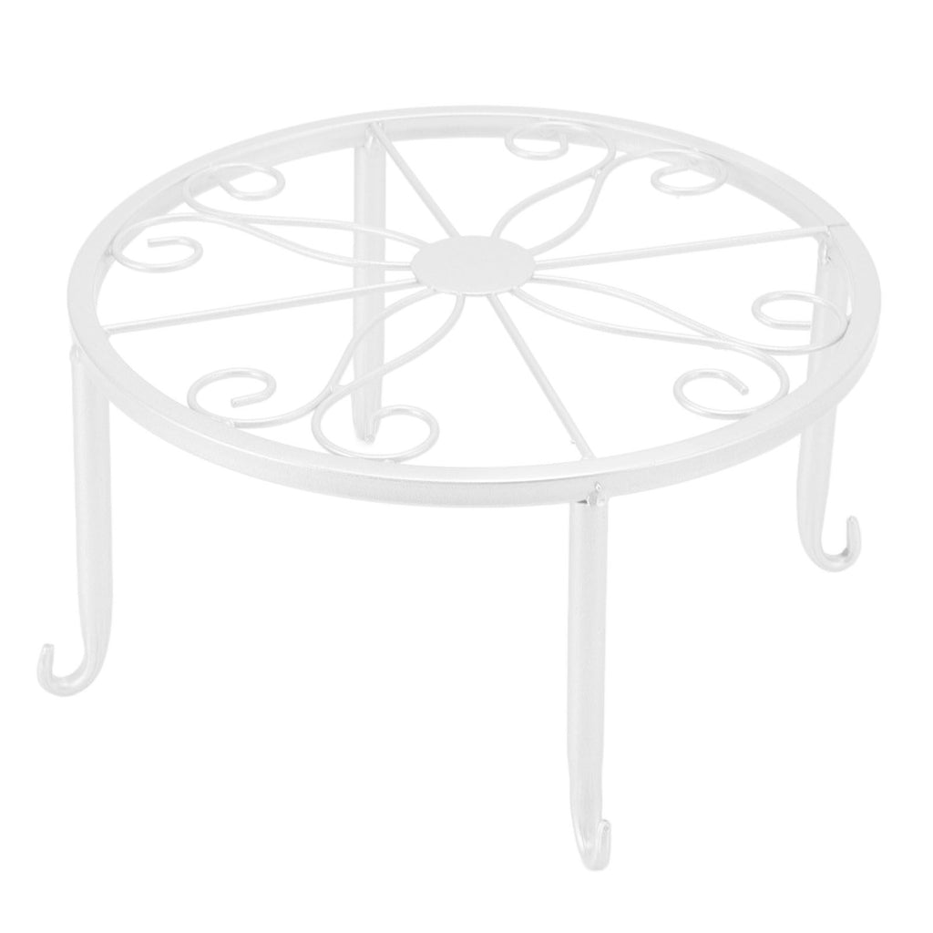 Single Layer Iron Plant Stand Floor Standing Simple Low Plant Pot Stand Balcony Living Room Flower Pot Shelf 22x22x12cm / 8.7x8.7x4.7in White