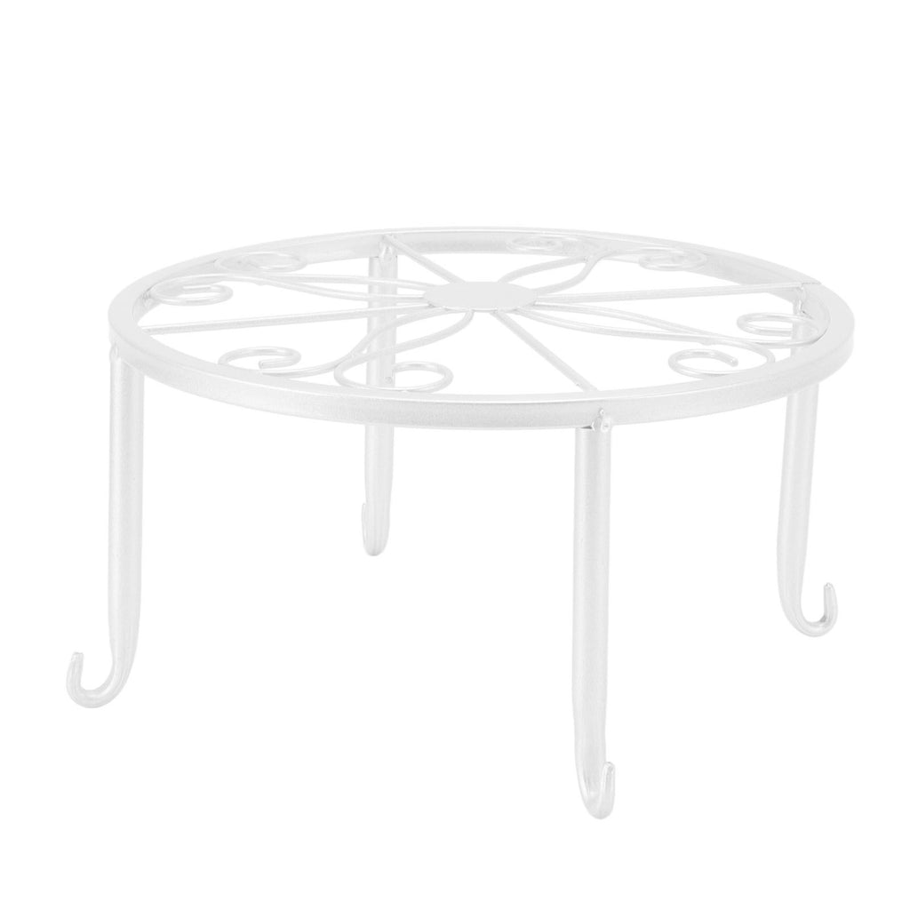 Single Layer Iron Plant Stand Floor Standing Simple Low Plant Pot Stand Balcony Living Room Flower Pot Shelf 22x22x12cm / 8.7x8.7x4.7in White