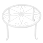 Single Layer Iron Plant Stand Floor Standing Simple Low Plant Pot Stand Balcony Living Room Flower Pot Shelf 22x22x12cm / 8.7x8.7x4.7in White