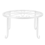 Single Layer Iron Plant Stand Floor Standing Simple Low Plant Pot Stand Balcony Living Room Flower Pot Shelf 22x22x12cm / 8.7x8.7x4.7in White