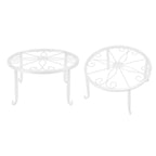 Single Layer Iron Plant Stand Floor Standing Simple Low Plant Pot Stand Balcony Living Room Flower Pot Shelf 22x22x12cm / 8.7x8.7x4.7in White